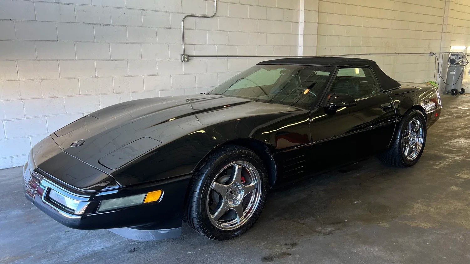 Black Corvette after a detail at MC Auto Detailing
